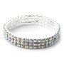 Bratara eleganta de mana BRM018CC Argintie cu cristale cu reflexii  - 3 randuri